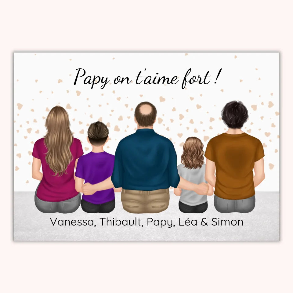 Affiche Personnalisée - Papy et petits-enfants