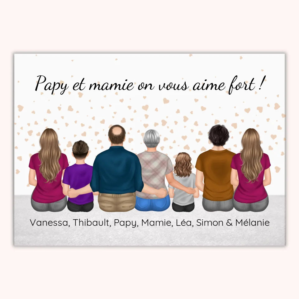 Affiche Personnalisée - Papy, Mamie et petits-enfants