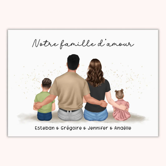 Affiche Personnalisée - Parents et enfants - Notre famille