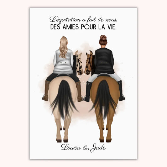 Affiche Personnalisée - Amies Cavalières