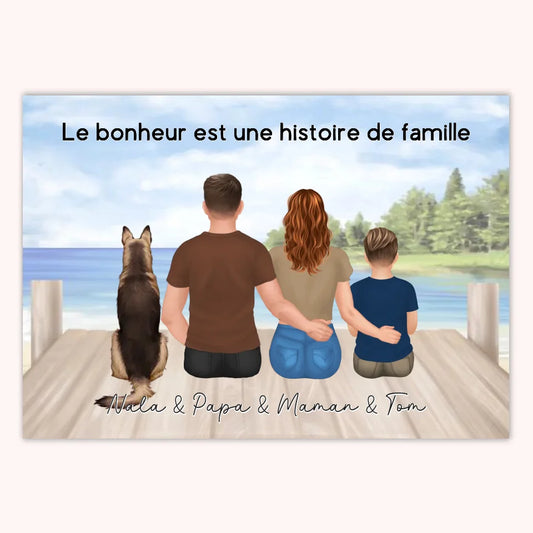 Affiche Personnalisée - Famille Papa Maman Enfants & Animaux