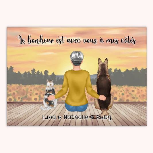 Affiche Personnalisée - Femme et Animaux