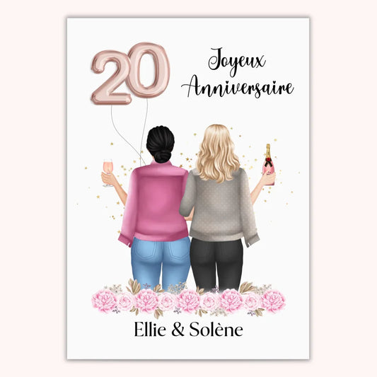 Affiche Personnalisée - Anniversaire Meilleure Amie