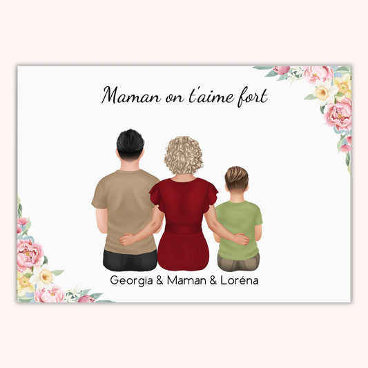 Affiche Personnalisée - Maman et Enfants - Fête des mères