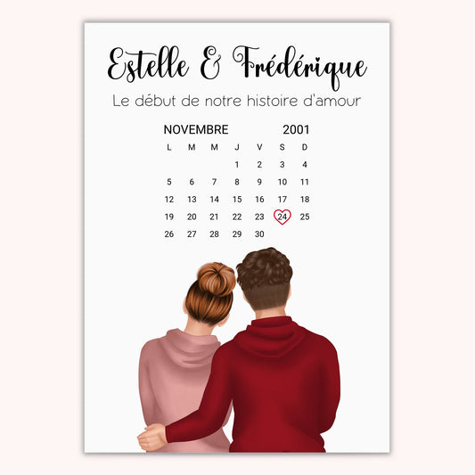 Affiche Personnalisée - Couple Calendrier