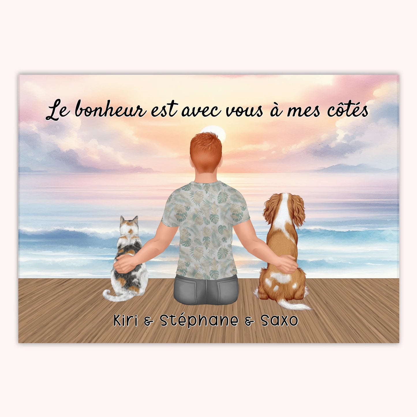 Affiche Personnalisée - Homme et Animaux