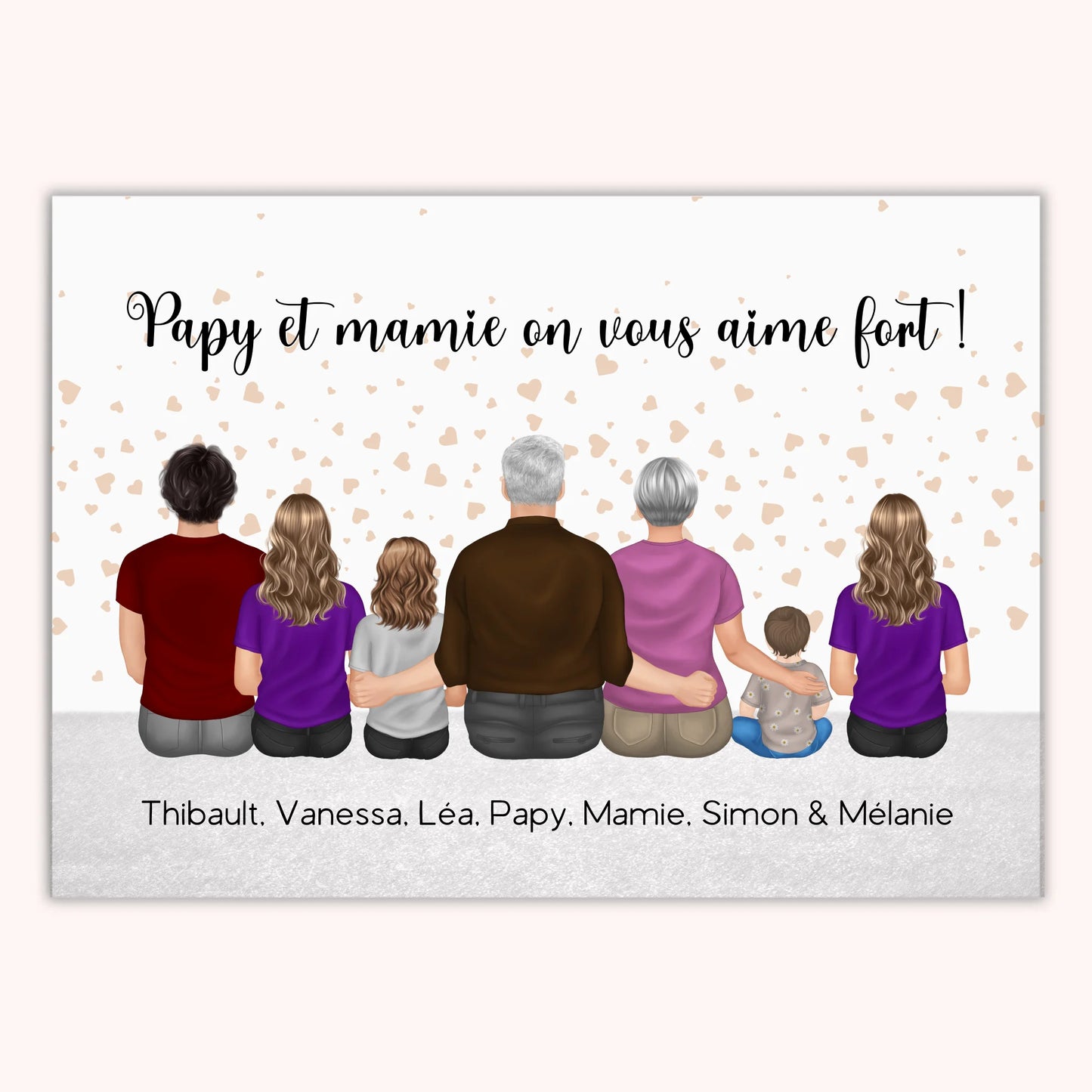 Affiche Personnalisée - Papy, Mamie et petits-enfants