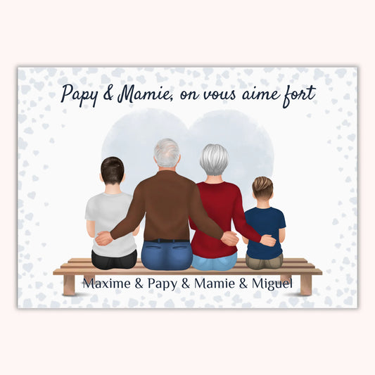 Affiche Personnalisée - Papy Mamie et Petits-Enfants
