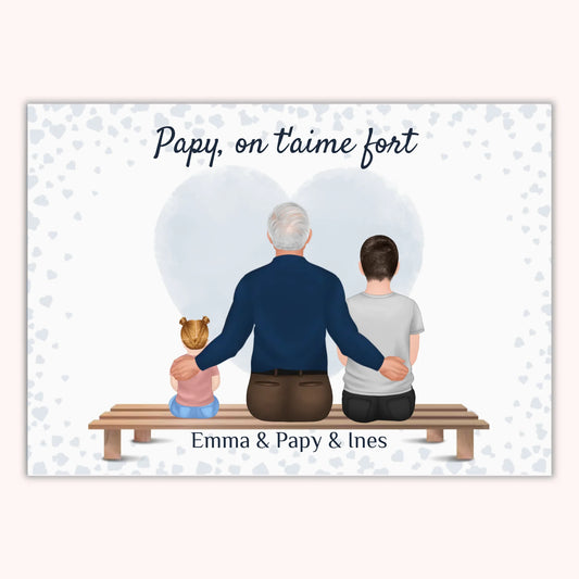 Affiche Personnalisée - Papy et Petits-Enfants