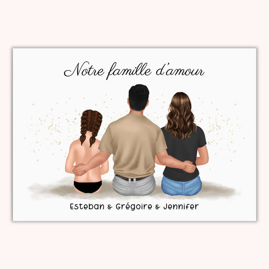 Affiche Personnalisée - Parents et enfants - Notre famille