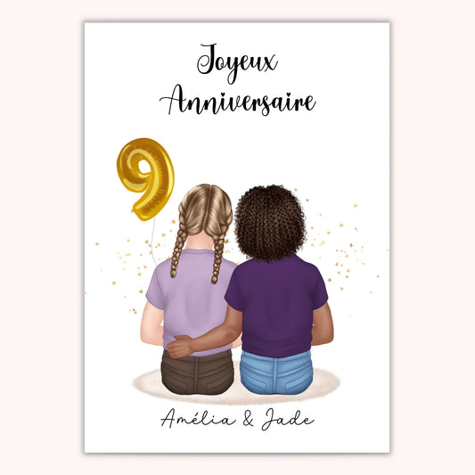 Affiche Personnalisée - Anniversaire Enfant Meilleurs Amis