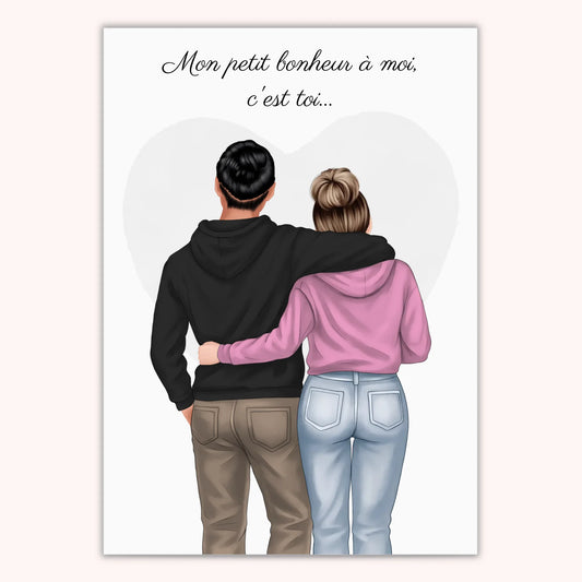 Affiche Personnalisée - Couple - Mon p'tit bonheur à moi, c'est toi...
