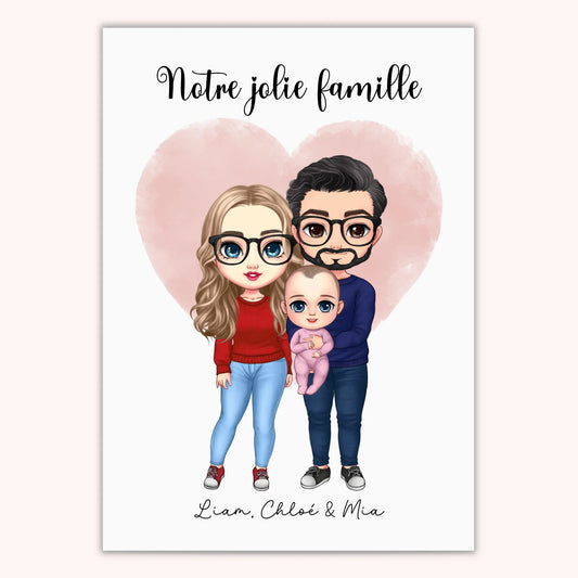 Affiche Personnalisée - Famille Chibi