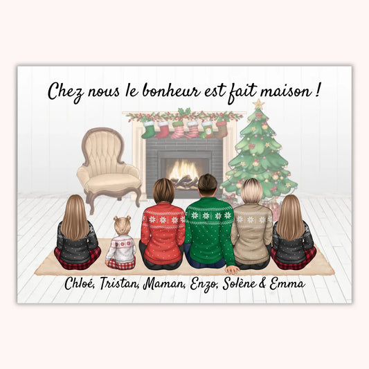 Affiche Personnalisée - Maman et Enfants Noël