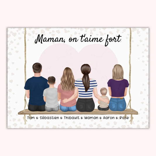 affiche personnalisée maman et 5 enfants loofie (1)