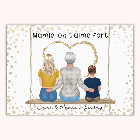 Affiche Personnalisée - Mamie et Petits-enfants