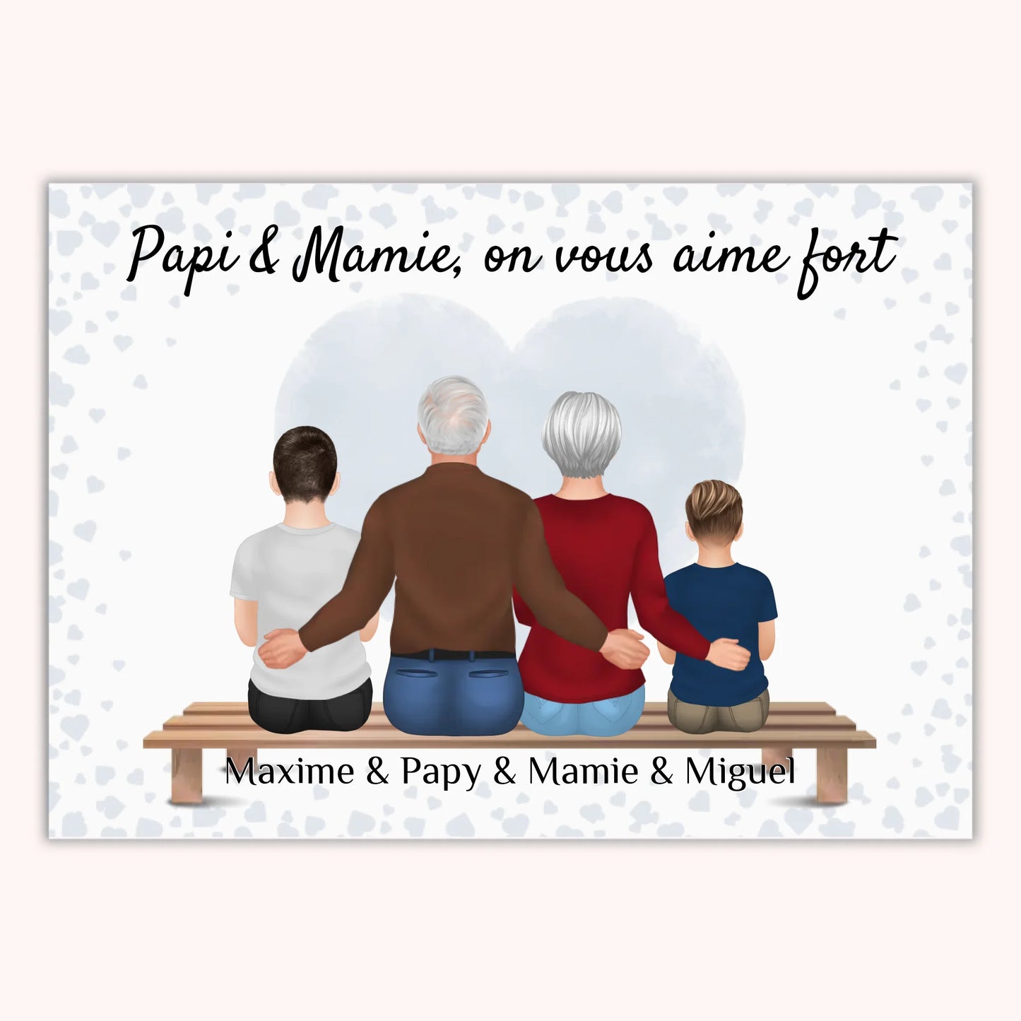 Affiche Personnalisée - Mamie et Petits-enfants