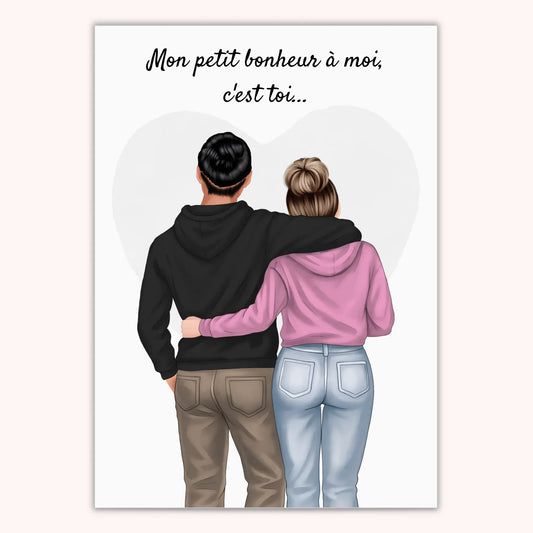 Affiche Personnalisée - Couple - Mon p'tit bonheur à moi, c'est toi...