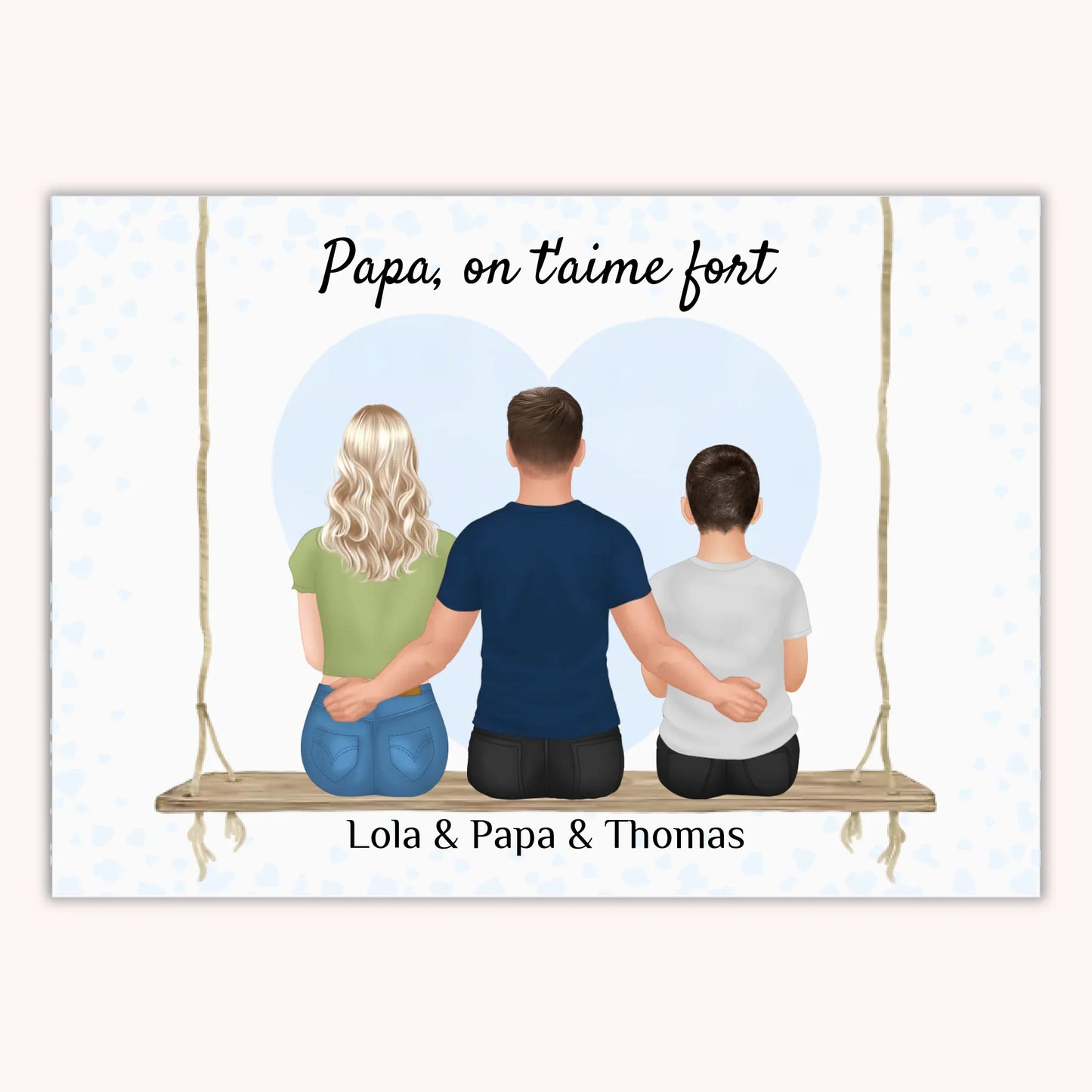 Affiche Personnalisée - Papa et Enfants - Fête des pères