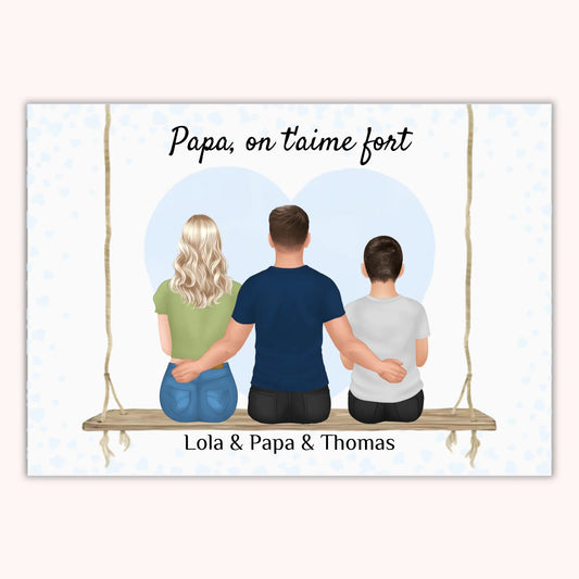 Affiche Personnalisée - Papa et Enfants - Fête des pères