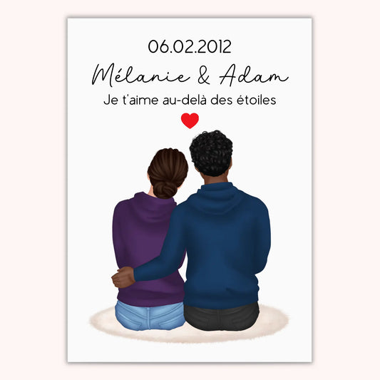 Affiche personnalisée - Couple Date et Prénoms