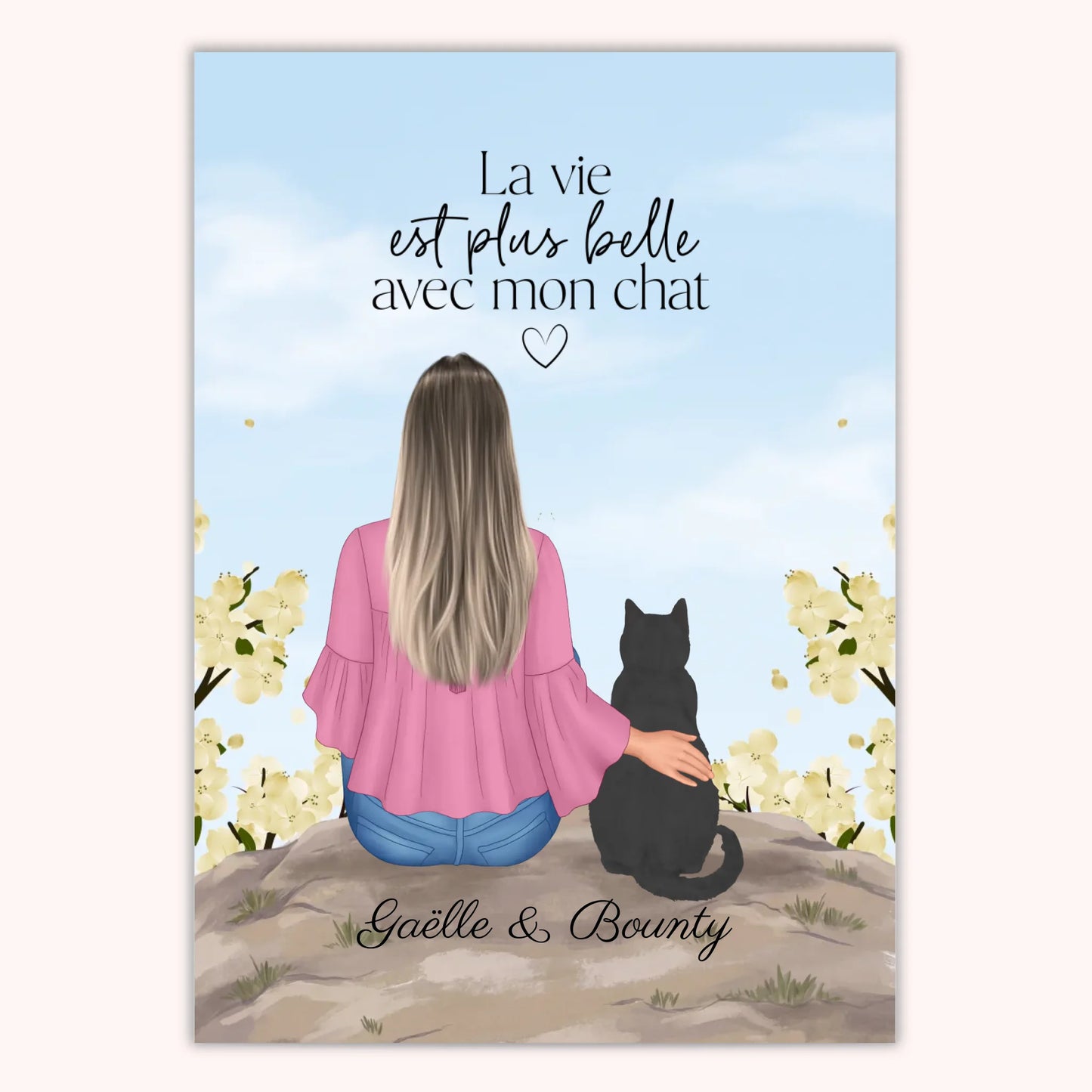 Affiche Personnalisée - Femme et Chat
