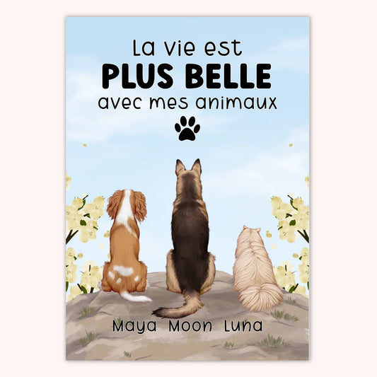 Affiche Personnalisée - Animaux Chat Chien Lapin