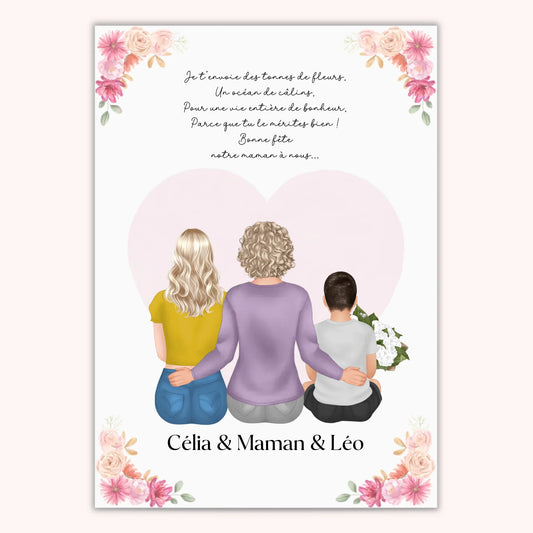 Affiche Personnalisée - Maman et enfants