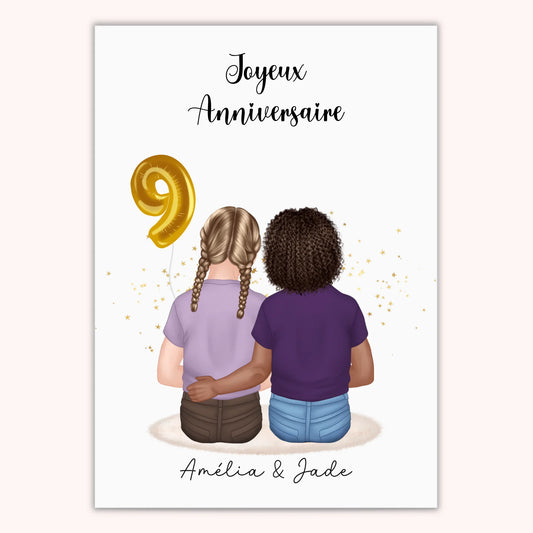 Affiche Personnalisée - Anniversaire Enfant Meilleurs Amis