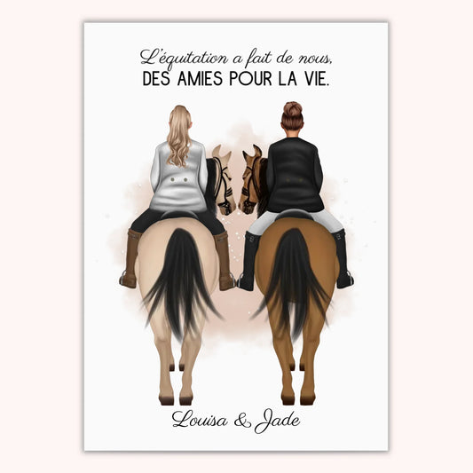 Affiche Personnalisée - Amies Cavalières