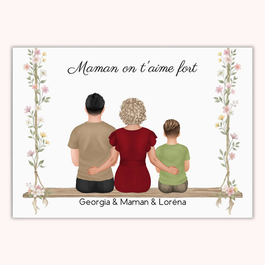 Affiche Personnalisée - Maman et Enfants - Fête des mères