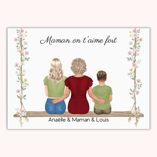 Affiche Personnalisée - Maman et Enfants - Fête des mères