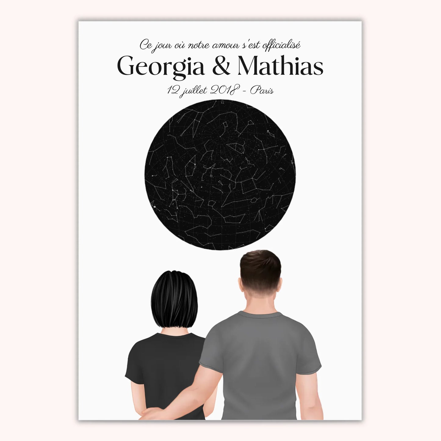 Affiche Personnalisée - Couple Constellation