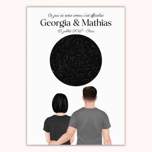 Affiche Personnalisée - Couple Constellation