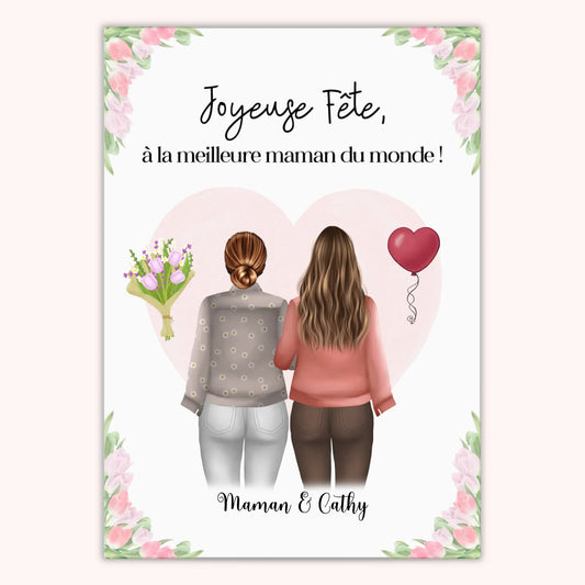 Affiche Personnalisée - Maman et Fille - Fête des Mères