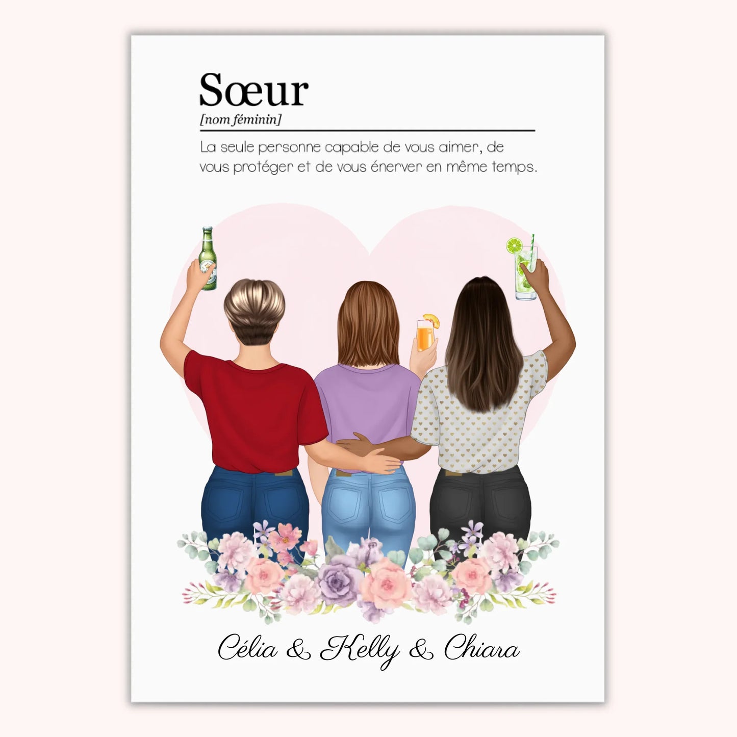 Affiche Personnalisée - Définition Sœur/Amie/Collègue/Cousine