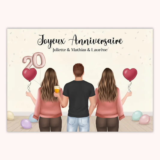 Affiche Personnalisée - Anniversaire Meilleure Amie Groupe