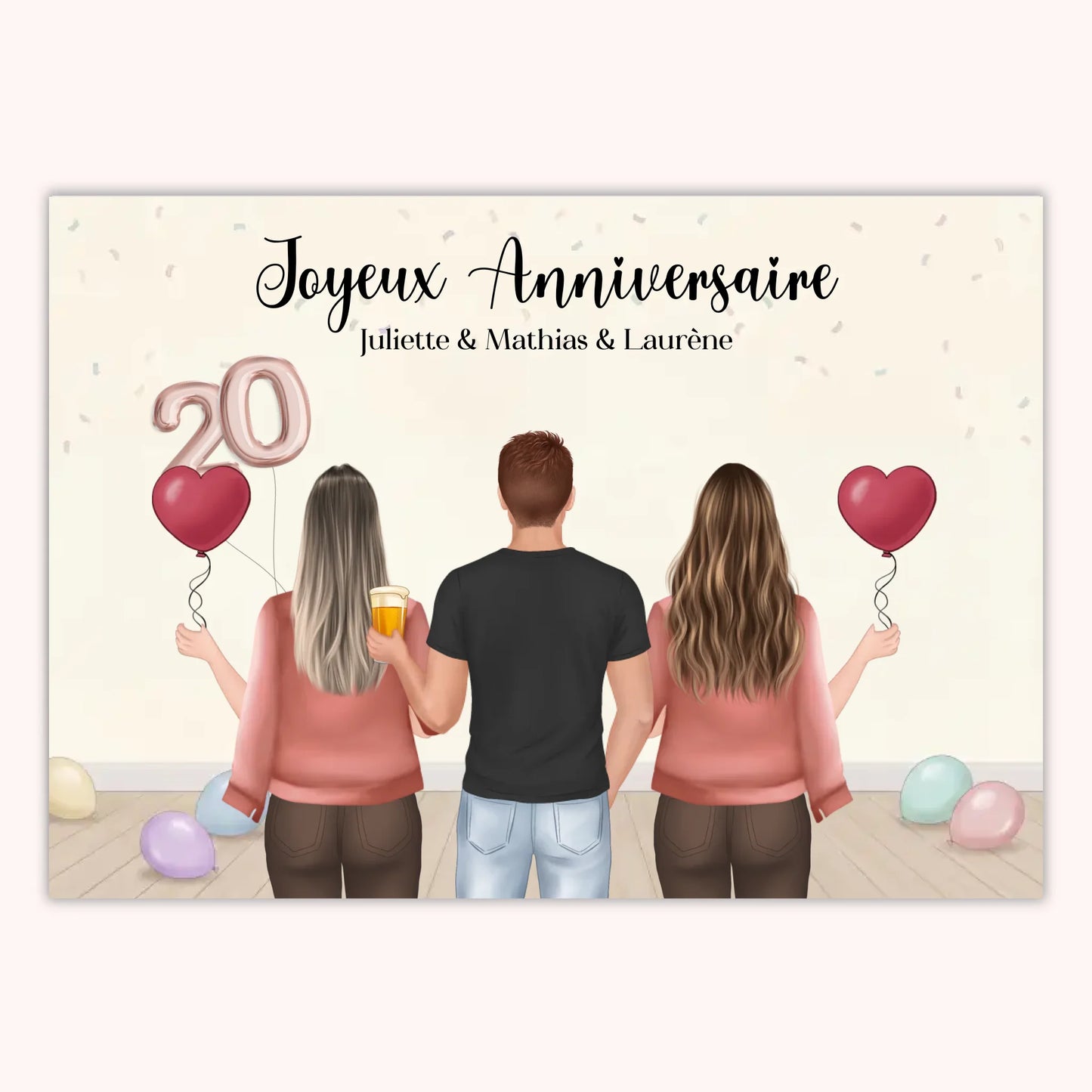 Affiche Personnalisée - Anniversaire Meilleure Amie Groupe