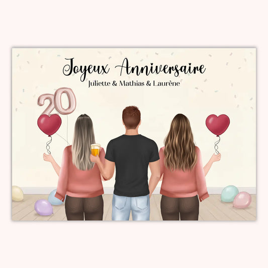 Affiche Personnalisée - Anniversaire Meilleure Amie Groupe