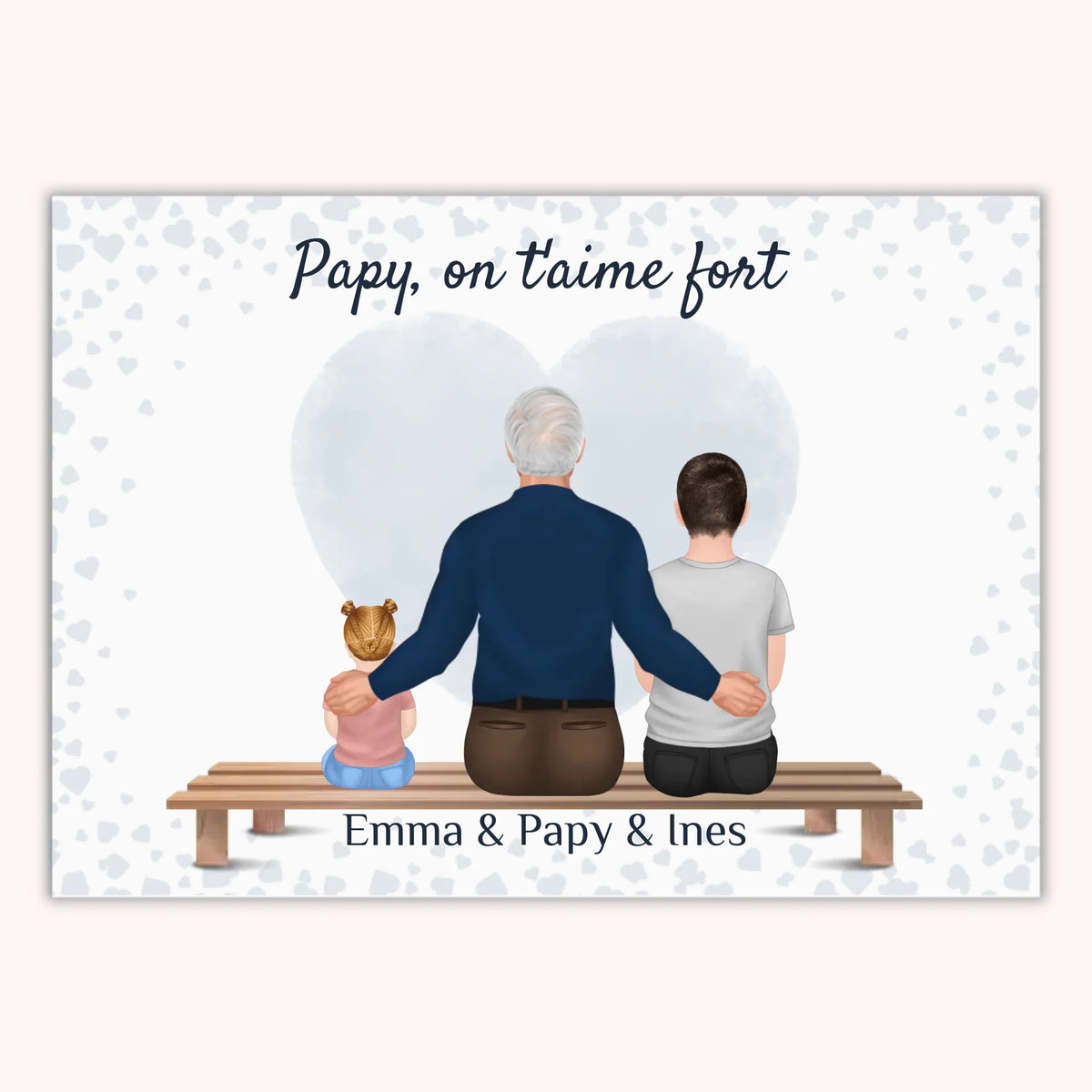 Affiche Personnalisée - Papy et Petits-Enfants