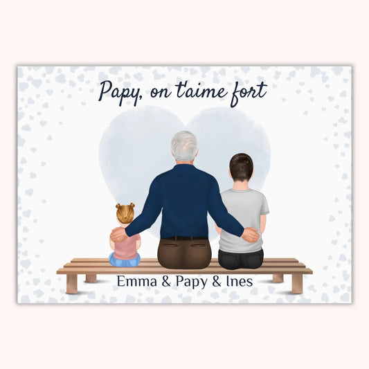 Affiche Personnalisée - Papy et Petits-Enfants