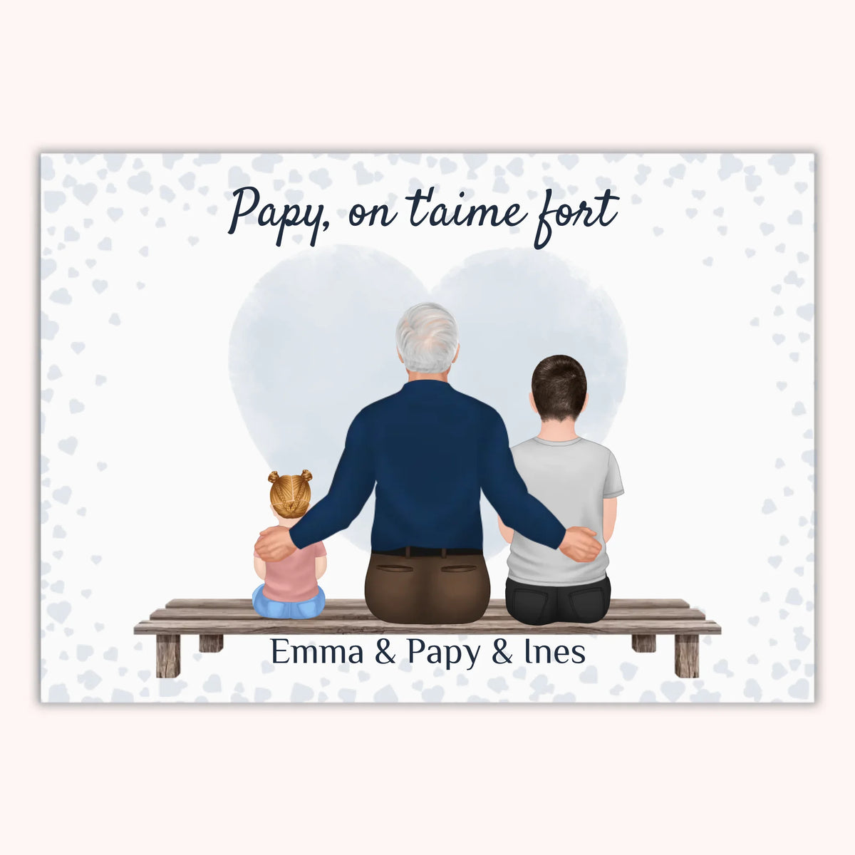 Affiche Personnalisée - Papy et Petits-Enfants