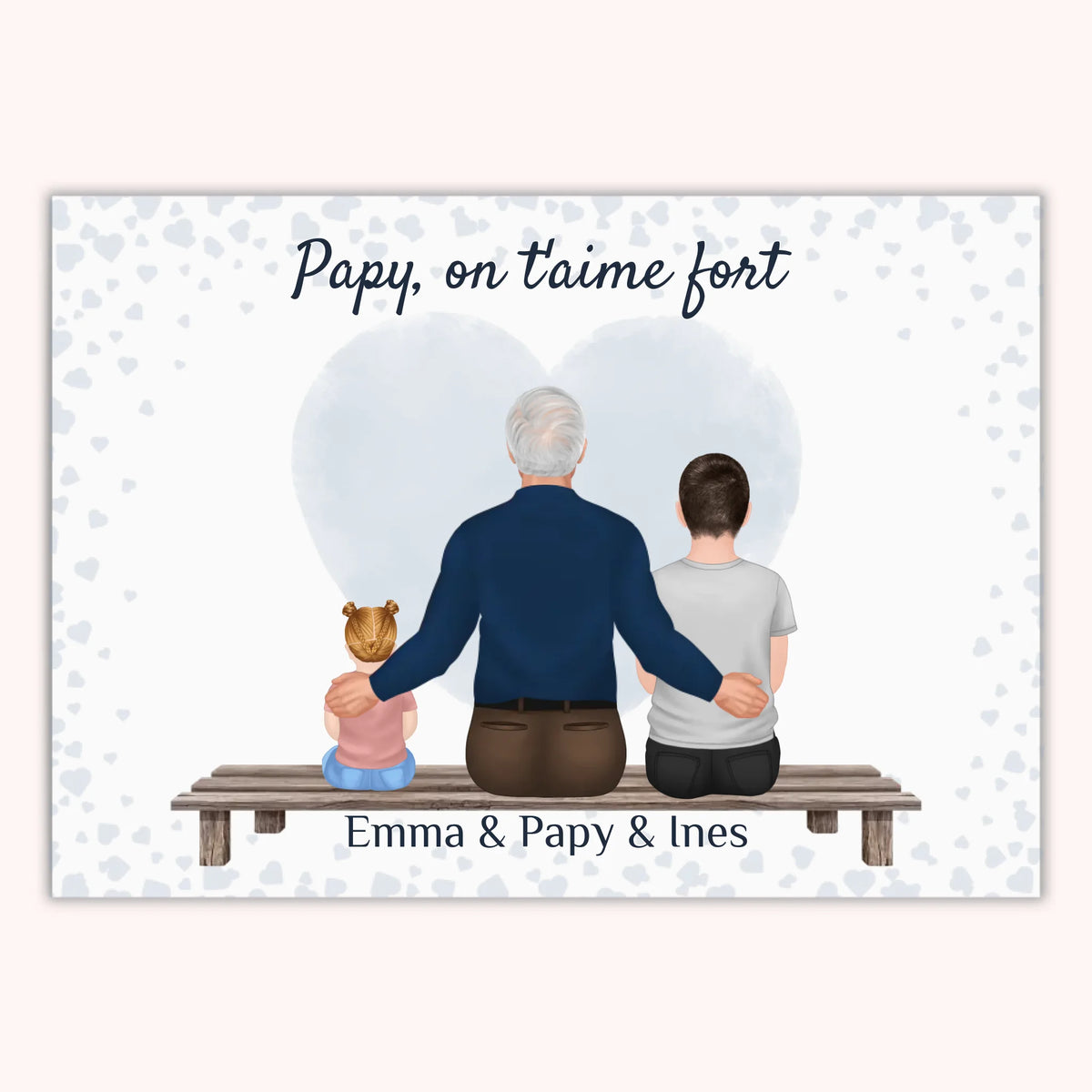 Affiche Personnalisée - Papy et Petits-Enfants