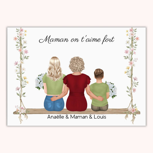 Affiche Personnalisée - Maman et Enfants - Fête des mères