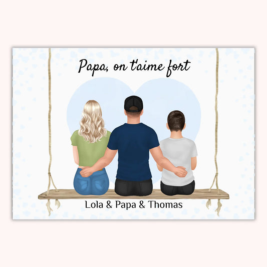 Affiche Personnalisée - Papa et Enfants - Fête des pères
