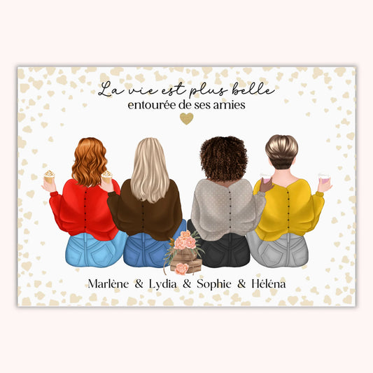 Affiche Personnalisée - Meilleure Amie Groupe