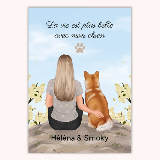 Affiche Personnalisée - Femme et Chien