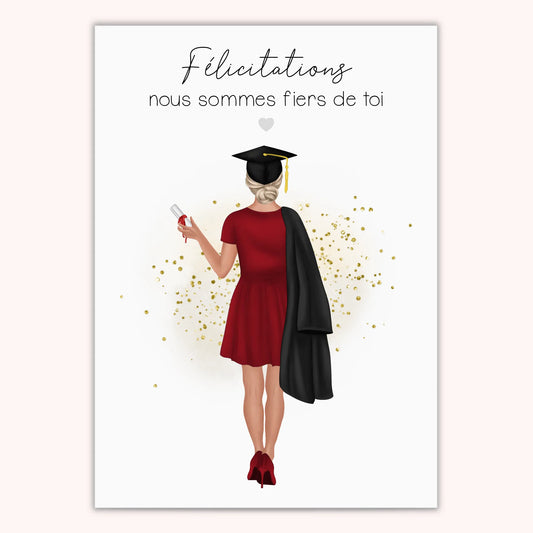 Affiche Personnalisée - Diplôme Études Femme
