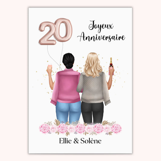 Affiche Personnalisée - Anniversaire Meilleure Amie