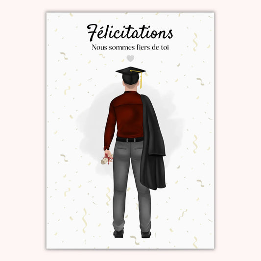 Affiche Personnalisée - Diplôme Études Homme